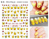 Yellow cartoon character nail stickers with playful designs