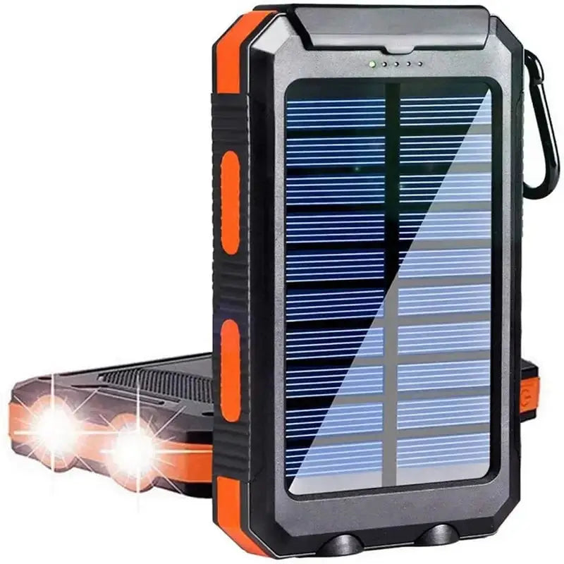 Solar Power Bank 38800mAh Waterproof Dual USB Charger for Outdoor Travel & Camping