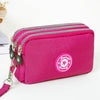 Pink women's zipper pocket wallet