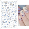 Blue floral nail stickers with delicate designs