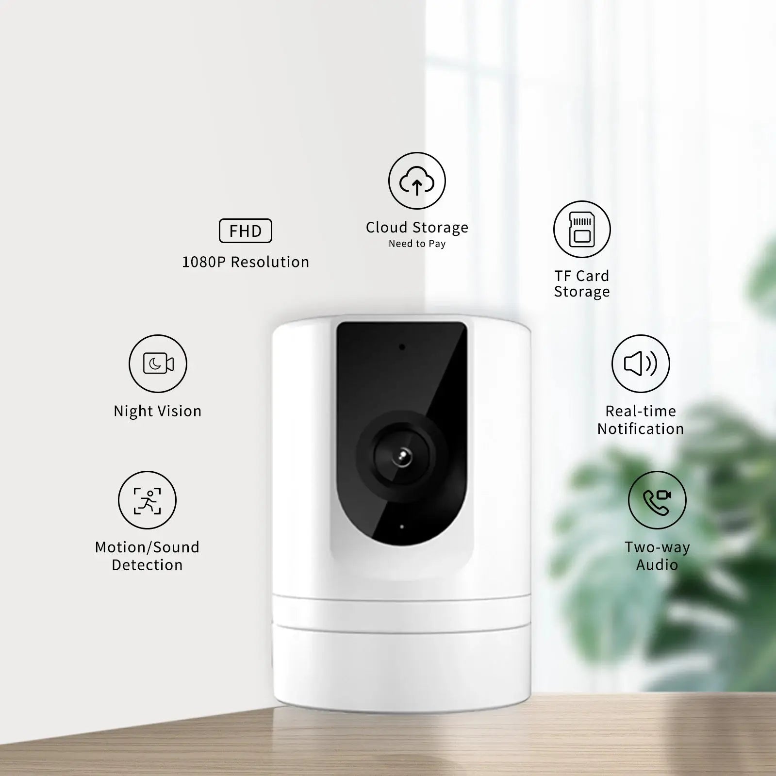 2-Pack Ease Life 1080P Indoor Security Cameras – Foldable Pet & Baby Monitor with Mobile App, Motion Detection & Night Vision