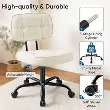 Armless Ergonomic Office Chair with Lumbar Support