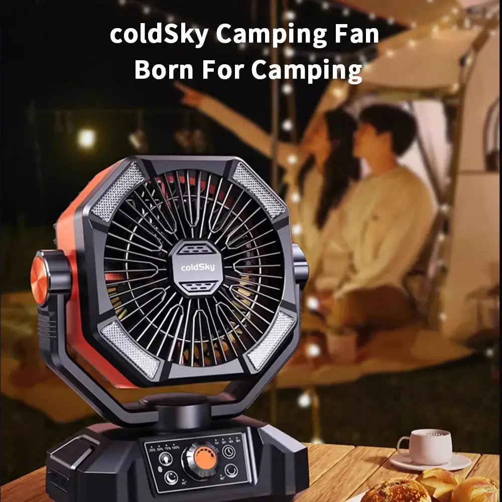 Portable Camping Fan with LED Lantern 8 Speeds & 20000mAh Battery for Outdoor & Fishing