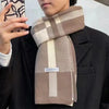 Brown plaid winter scarf for men