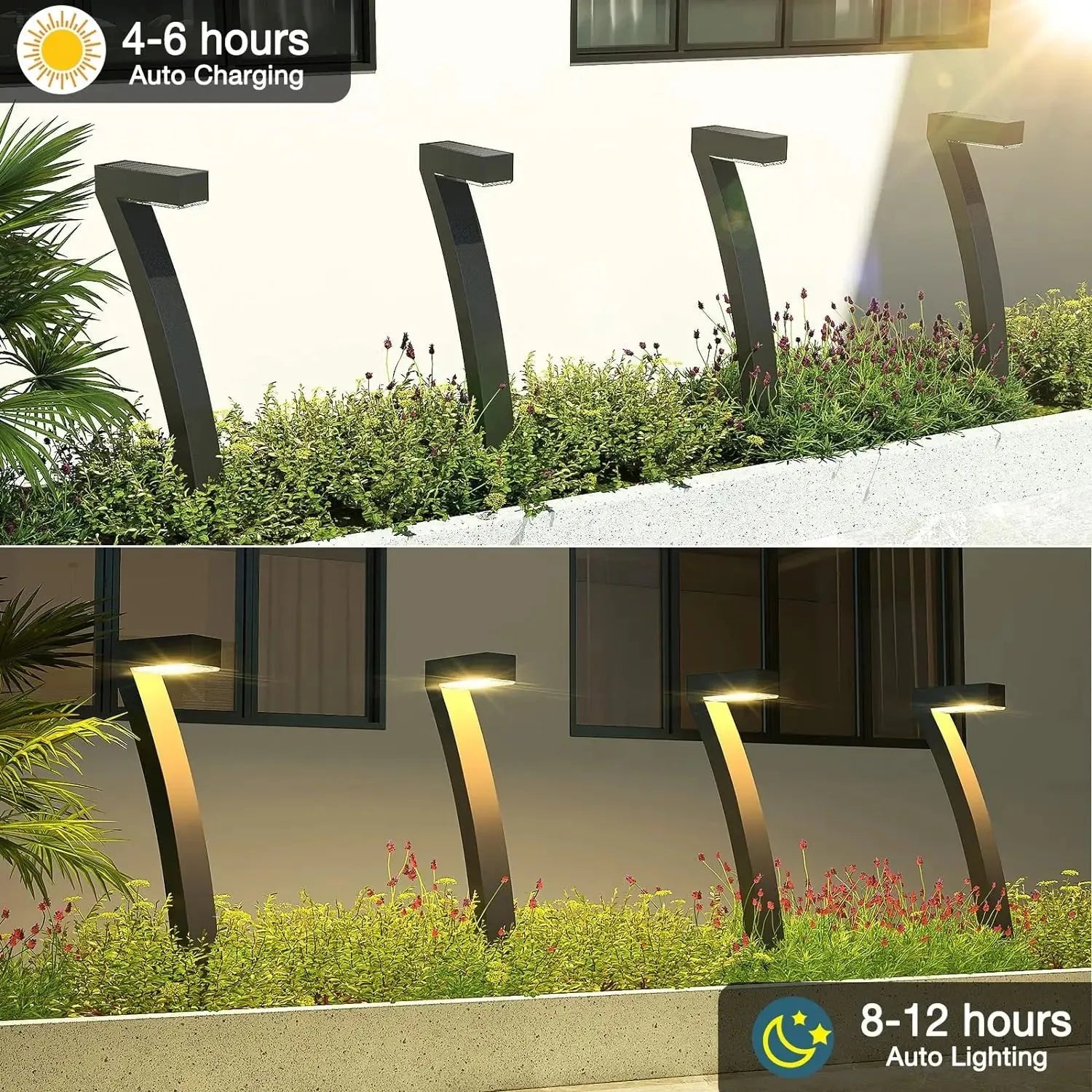 Solar Pathway Lights 6Pack Bright Outdoor LED Long Runtime