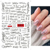 Abstract retro flower and love nail stickers - PMMNAPOLES