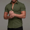 Elastic short sleeve lapel shirt