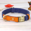 Navy blue personalized nylon puppy collar