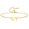 Heart Initial Ankle Bracelets for Women