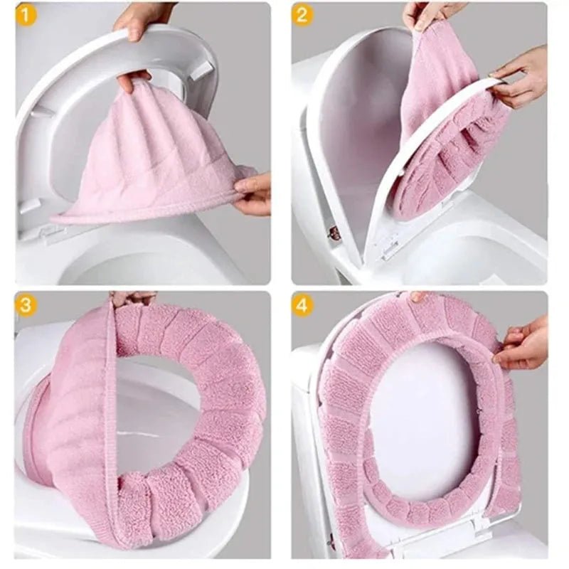 Toilet Seat Cover Soft 5 Piece Absorbent Anti Slip Set