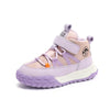 Purple breathable children's sneaker with anti-slippery sole