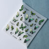 Green butterfly nail art stickers with star designs