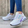 White and purple women's platform sneakers