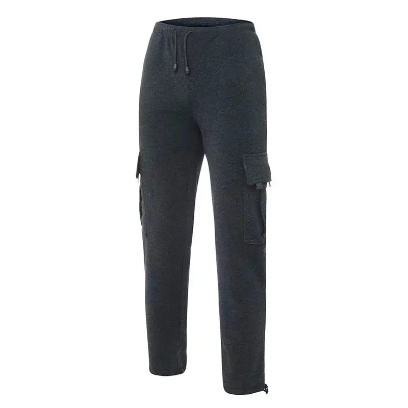 Men’s loose cargo pants with elastic waist, drawstring and wide leg, casual outdoor athletic trousers