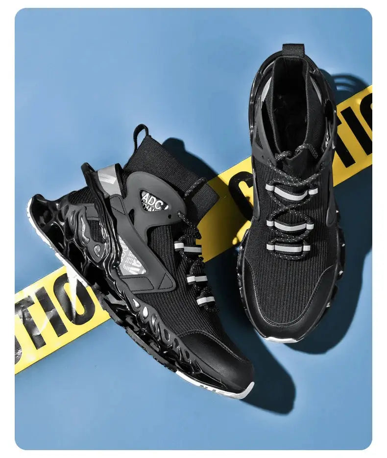 Men’s breathable running sneakers with blade sole, lightweight multi-sport tennis and walking shoes
