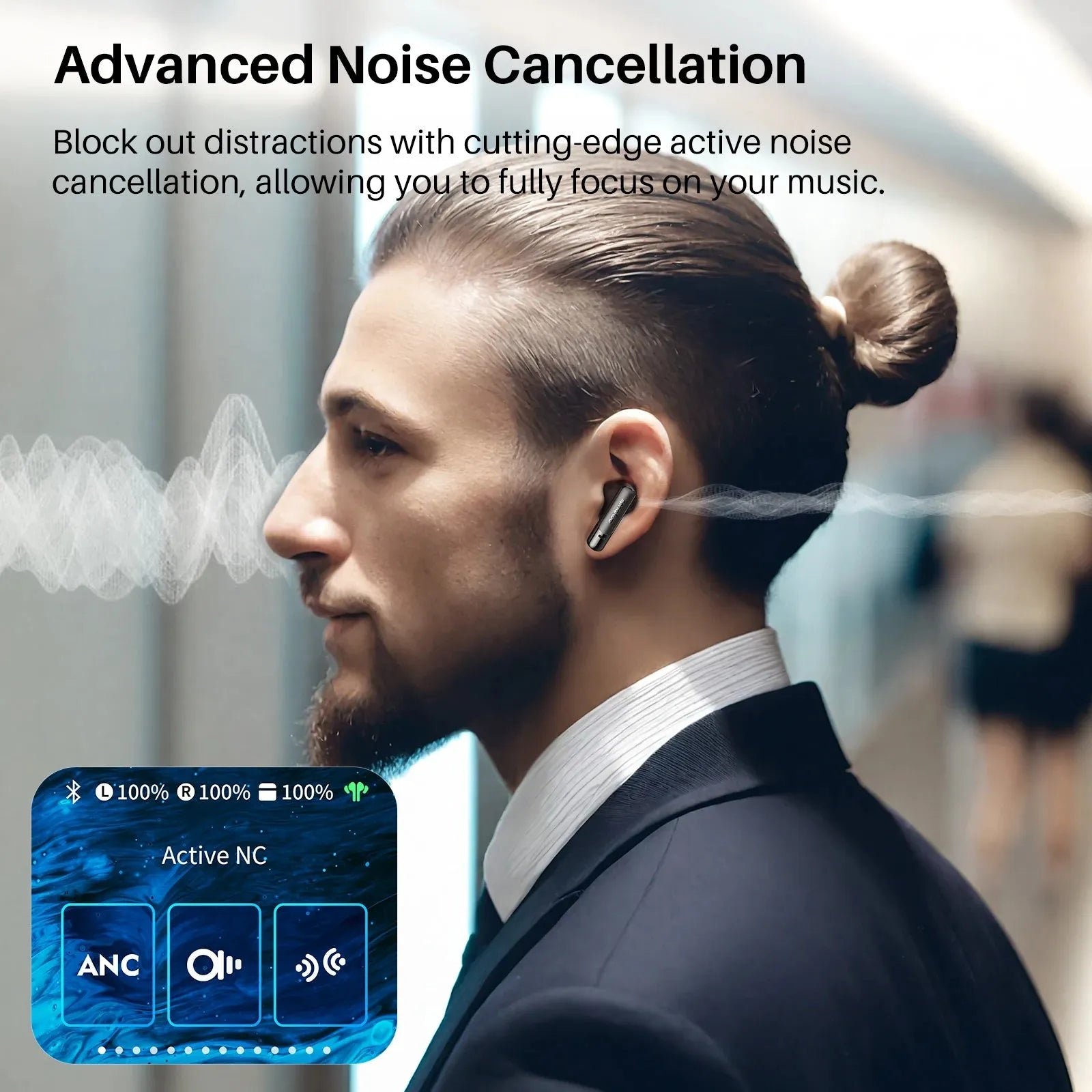 Earbuds ANC Wireless LCD Touch Noise Cancelling Immersive Audio