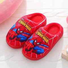 Spider-Man Cartoon Print Cotton Slippers for Kids