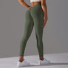 Olive green push up sports leggings with V-waist