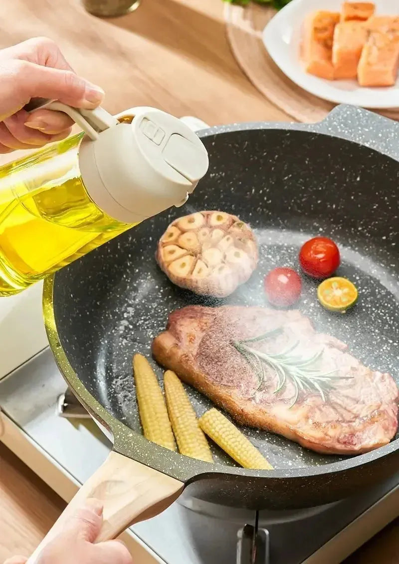 2 in 1 Oil Spray Bottle with 500ml Refillable Dispenser