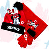 Conjunto de tres piezas de bufanda, gorro y guantes de Minnie Mouse para niños