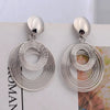 Silver modern round design earrings for women