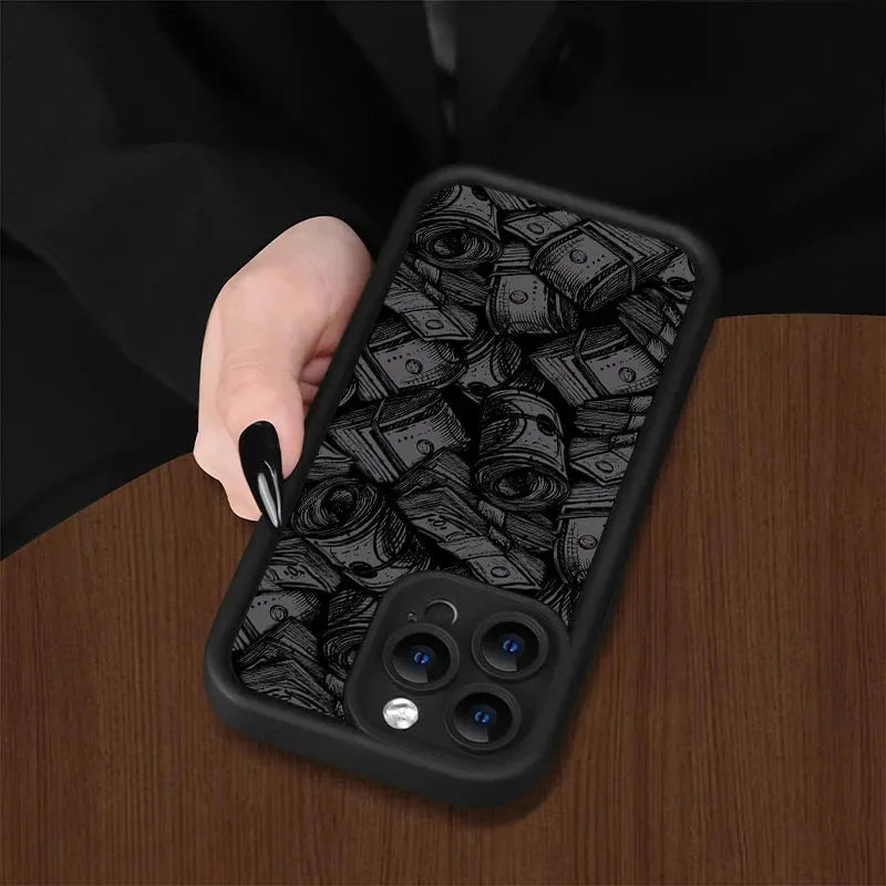 Banknote Pattern Phone Case Soft Silicone For iPhone Series