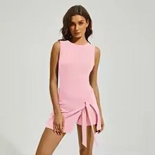 Womens Tennis Dress with Built In Shorts Wrap Skirt