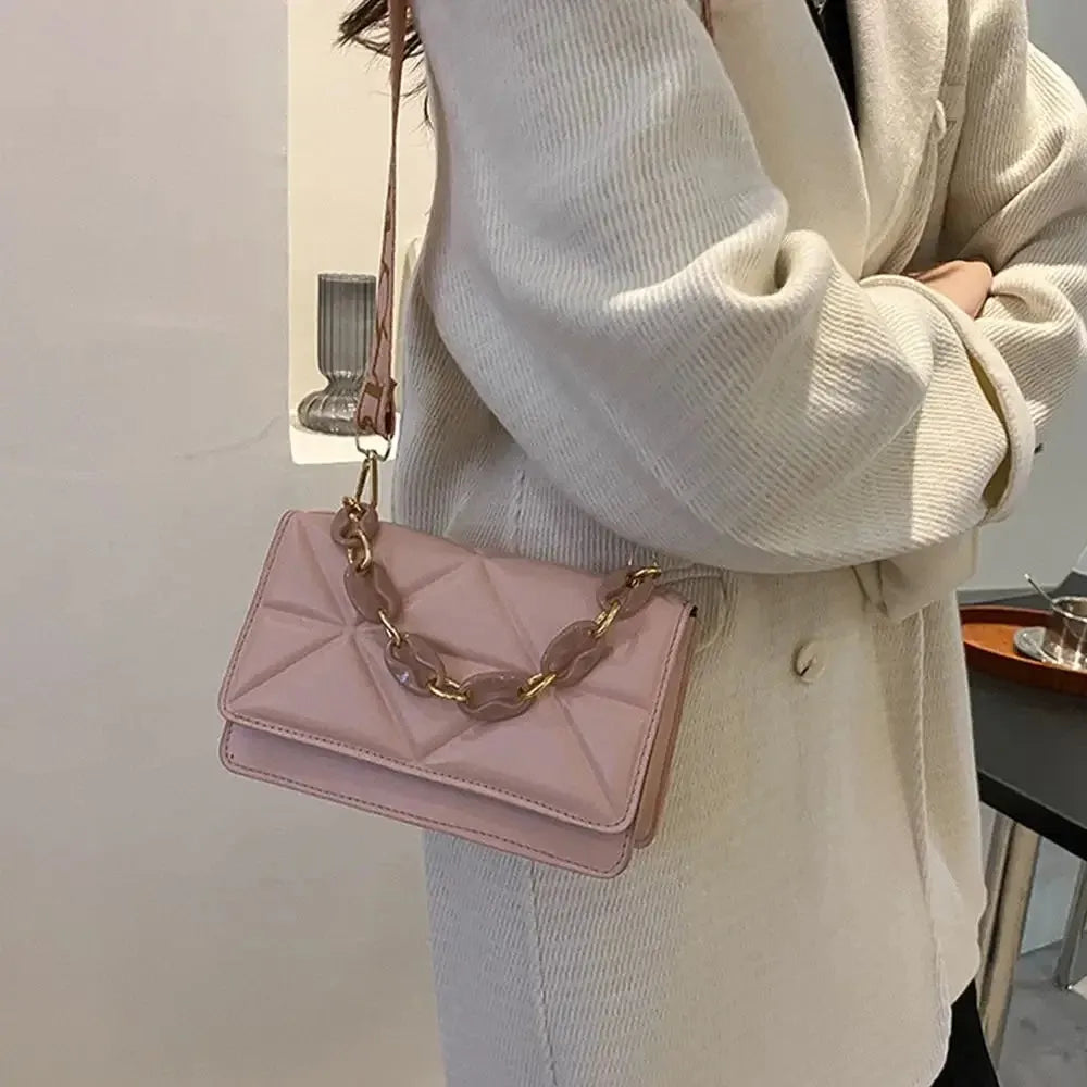 Shoulder Bag Women PU Leather Large Capacity Flap Design