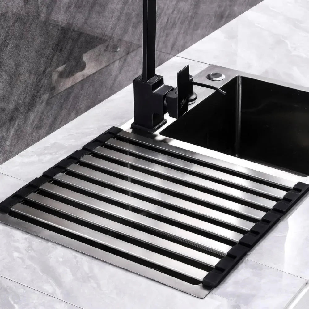 Stainless Steel Drying Rack Dishes Foldable Design