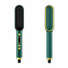 Green and gold electric hair straightener brush