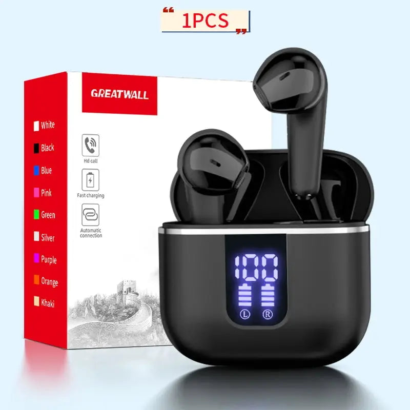 Wireless Bluetooth 5.3 Earbuds with Smart Digital Display, Hi-Fi Sound & High-Fidelity Stereo Audio