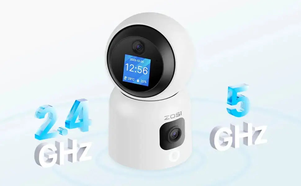 360° Indoor WiFi Security Camera PTZ with AI Tracking, HD Night Vision & Baby Monitor Mode