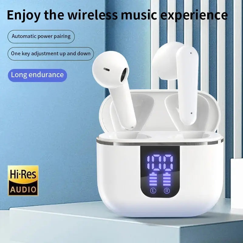 Wireless Bluetooth 5.3 Earbuds with Smart Digital Display, Hi-Fi Sound & High-Fidelity Stereo Audio