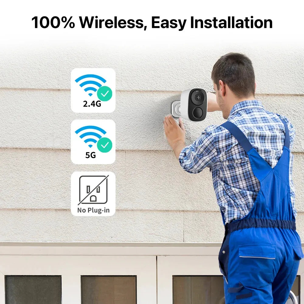 Wireless Solar Security Camera with 2K Vision