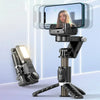 360-degree gimbal stabilizer with smartphone and tripod