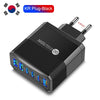 KR Plug Black 55W 6 Port USB Charger