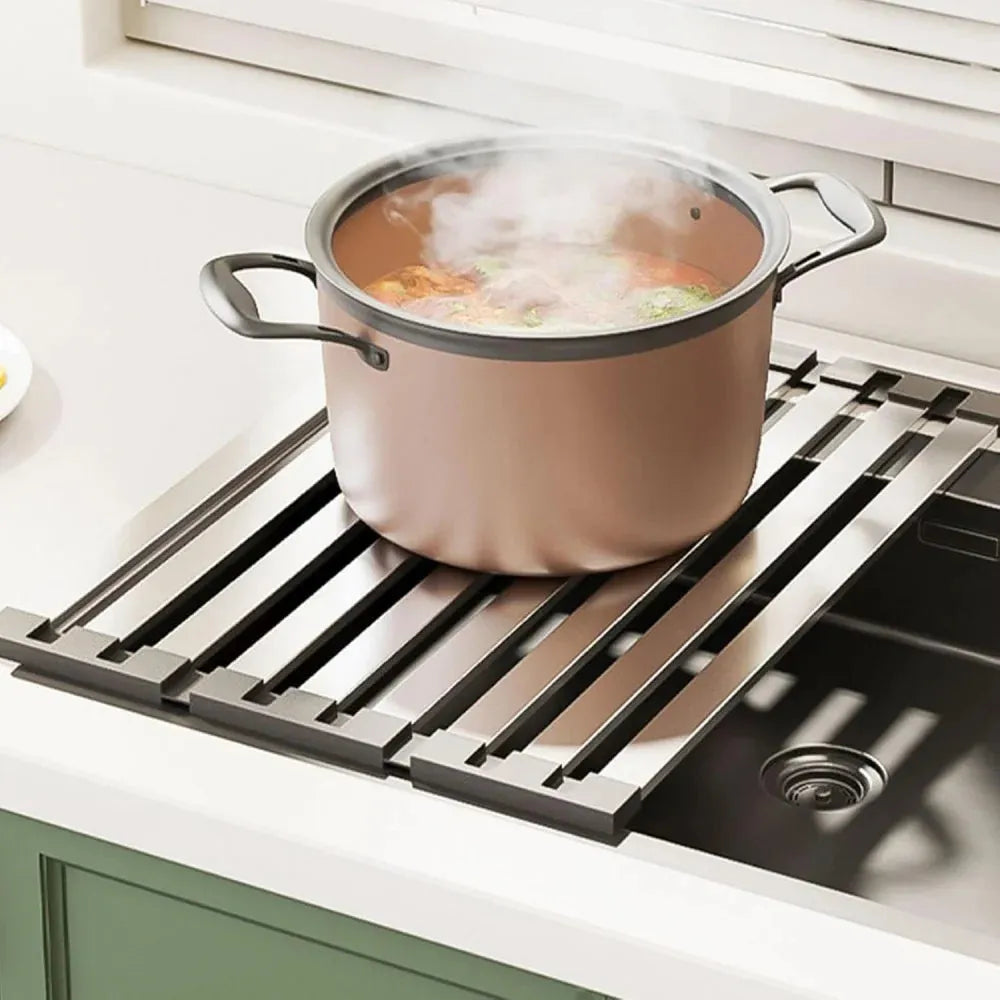 Stainless Steel Drying Rack Dishes Foldable Design