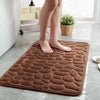 Brown 3D cobblestone embossed non-slip bath mat