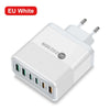 EU White 55W 6 Port USB Charger