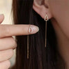 Teardrop crystal thread chain dangle earrings