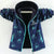 Navy jacket with turquoise geometric pattern