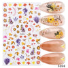 Abstract retro flower and love nail stickers - PMMNAPOLES