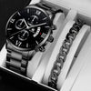 Black fashion business quartz watch for men