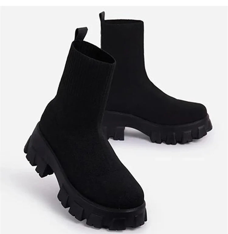 Women Short Platform Boots Autumn Winter - PMMNAPOLES