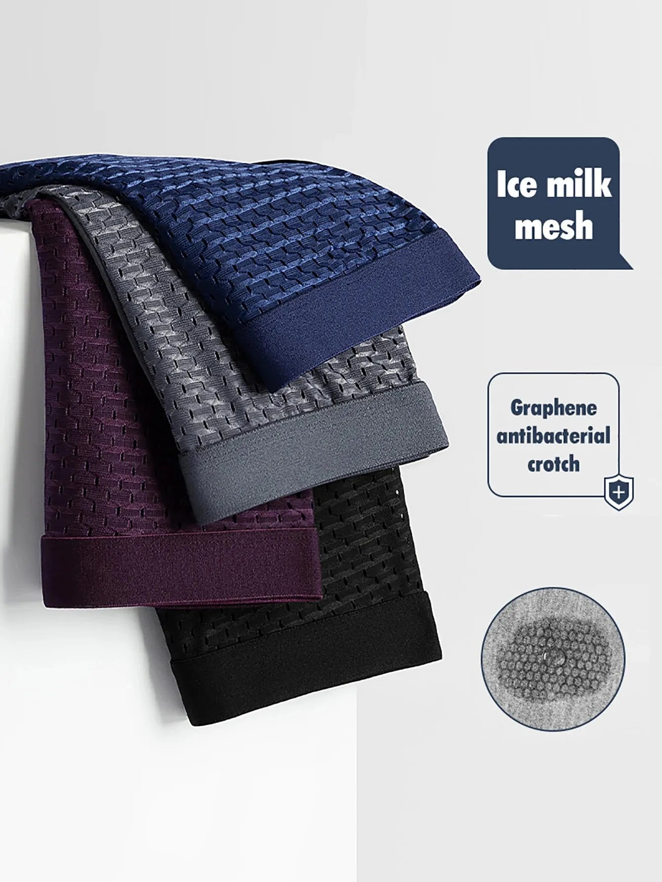 Boxer Briefs Men 4 Pack Ice Silk Breathable Athletic Comfort