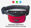 Red collar with automatic sound and vibration adjustment