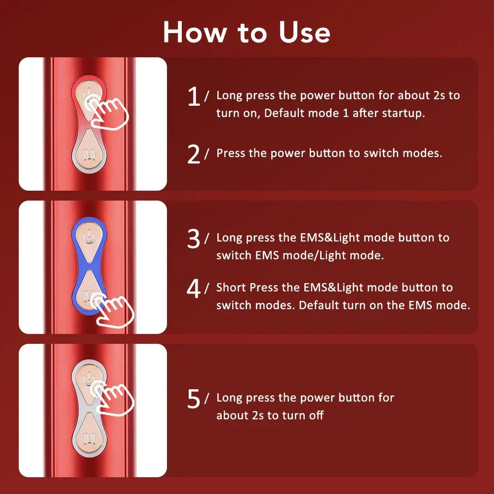 Electric Scalp Massager with LED Modes and Liquid Applicator