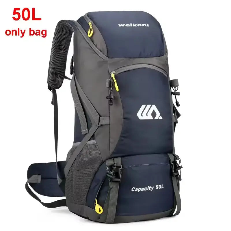 50L travel backpack for men, waterproof hiking and camping rucksack for outdoor sports, climbing and mountaineering