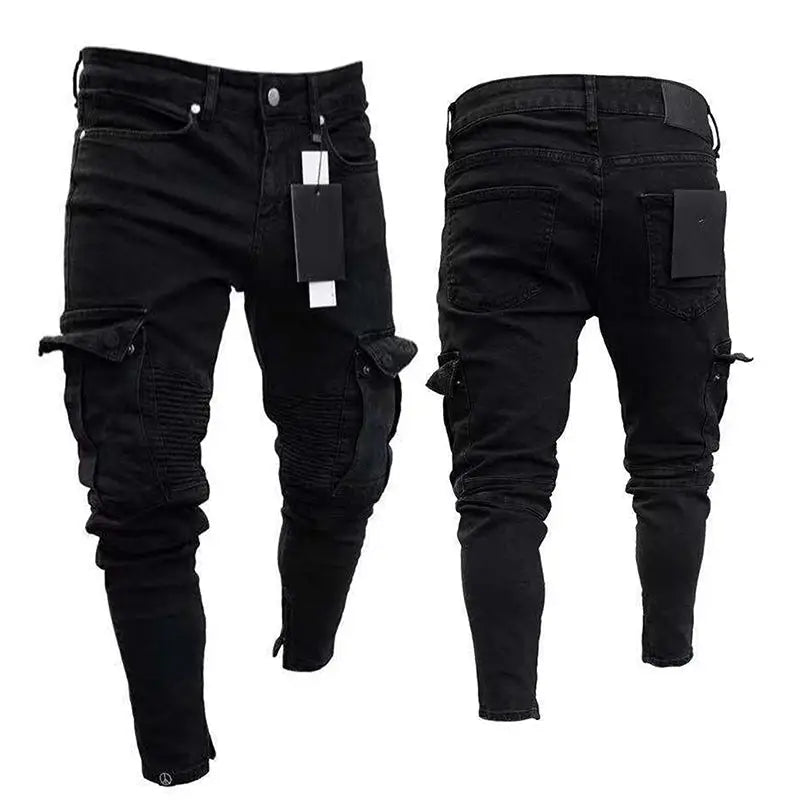 Men’s Cargo Jeans – Relaxed Fit, Multi-Pocket, Lightweight Denim for Urban Spring & Summer Streetwear