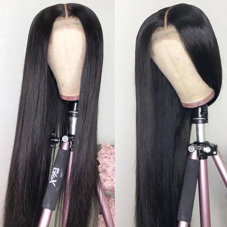 HD Transparent Lace Front Wig – 13x4 & 13x6 Straight Brazilian Human Hair, Pre-Plucked, 4x4/5x5 Options